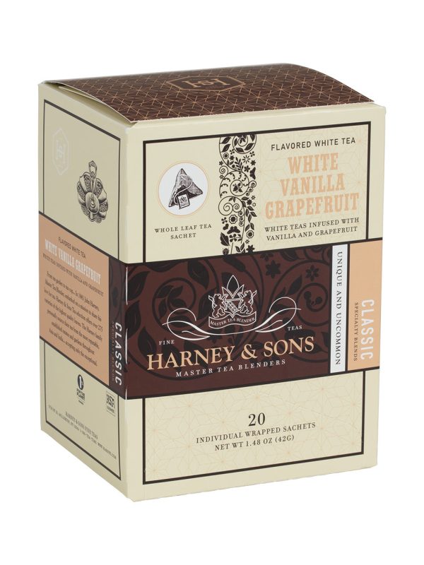 White Vanilla Grapefruit, Box of 20 Individually Wrapped Sachets