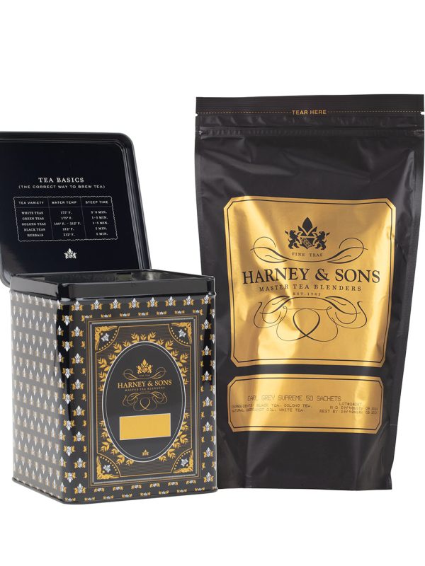 Harney & Sons Hinged Storage Canister – Earl Grey Supreme Loose Tea Bundle