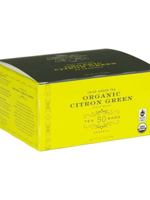 Organic Citron Green, Box of 50 Wrapped Teabags